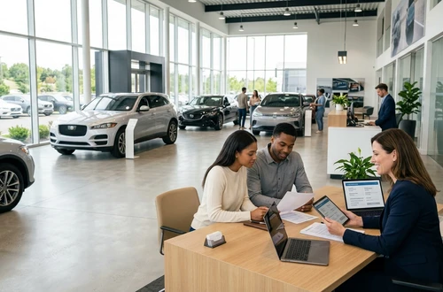 Customer getting answers about their car loan